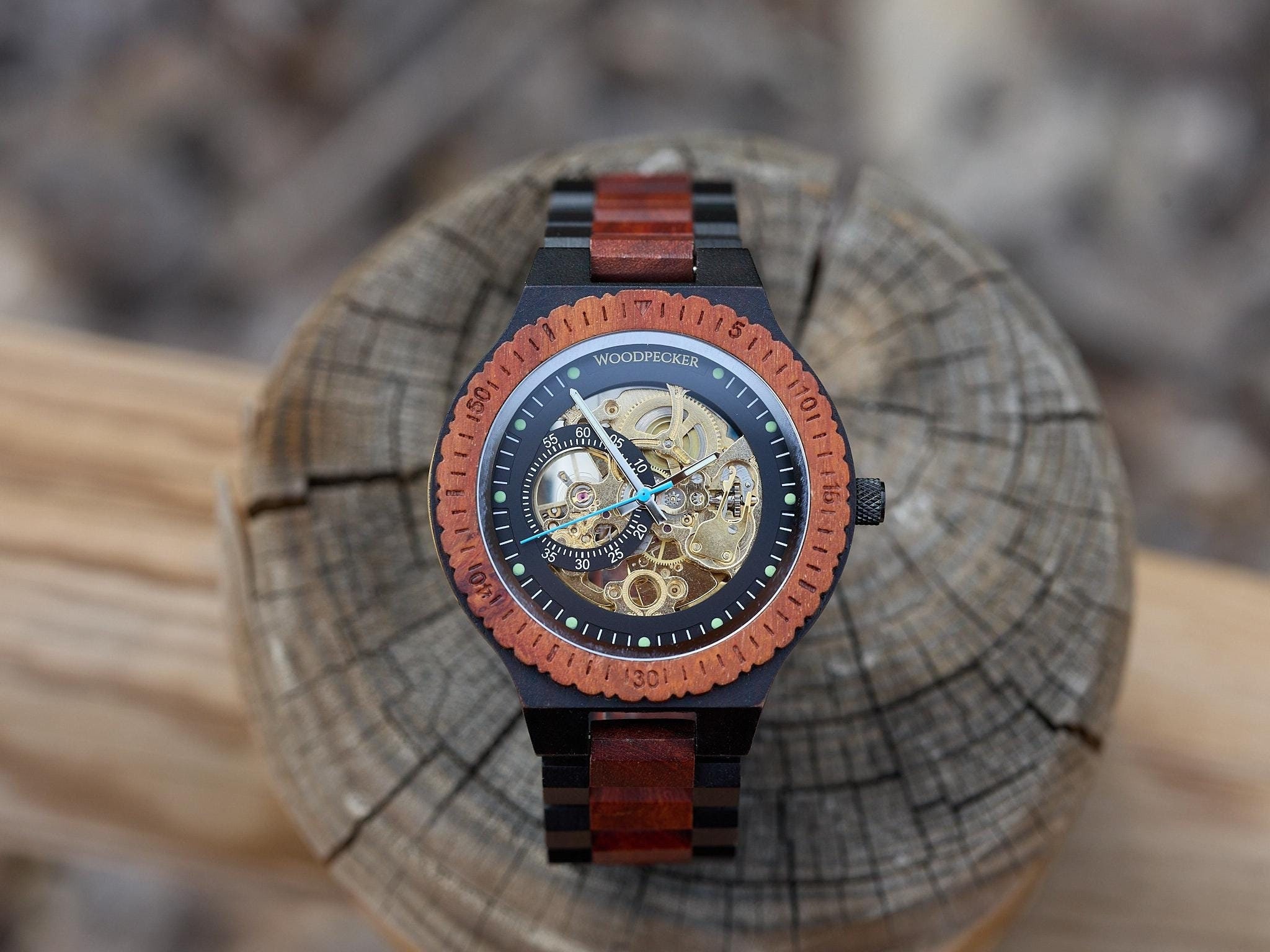 Engraved Wooden Watch for Men - Ideal Personalized Gift for Him, Perfect for 1st Anniversary, 21st Birthday or fathers day gift