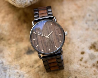 Reloj grabado / Reloj de madera / Reloj grabado para hombre / Reloj personalizado para hombre / Regalo para papá / Regalo para el día del padre / Regalo para el primer aniversario