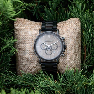 Reloj grabado / Regalo personalizado para él / Reloj de madera grabado para hombre / Regalo de aniversario, reloj de madera para hombre imagen 3