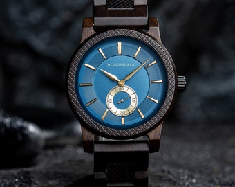 Armbanduhr mit Gravur | Personalisiertes Geburtstagsgeschenk für ihn, Geschenk 1 Jahr Jahrestag für Freund, Geburtstagsgeschenk 50 Holzuhr