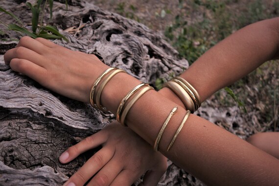 Chouski Bangle 6, 8, 10, 15mm - Silver - Gold - Brushed Gold