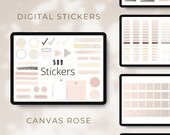 Canvas Rose Digital Sticker Pack: Artsy Goodnotes Stickers (509 PNG)