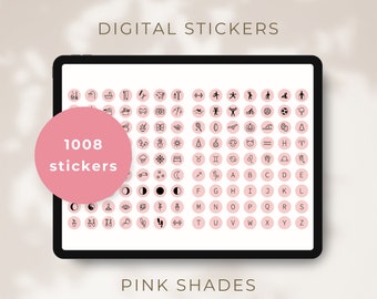 Pink Planner Stickers: Goodnotes Everyday Icons (Digital Download)