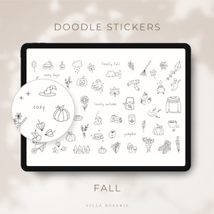 Fall Stickers Hand-Drawn | Line Art Doodles | Goodnotes Stickers | Digital Stickers | Great for your Fall and Autumn Planning | Doodles