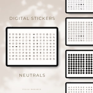 Digital Planner Stickers for Everyday use, GoodNotes sticker book, digital sticker icons, classy design, digital stickers neutrals