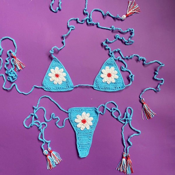 Flower Bikini Etsy