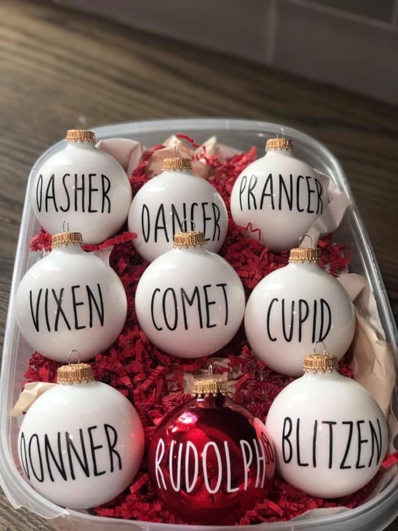 Rae Dunn inspired ornaments personalized farmhouseSet of 8 Etsy.de