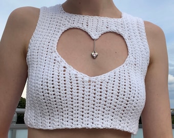 Open Heart Top crochet pattern PDF, crochet top, heart top, crocheted top, crochet heart top pattern (digital item!)