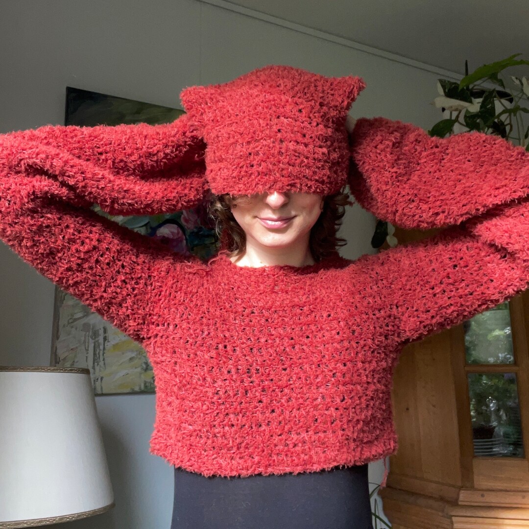 Crochet Daredevil Cat Ear Hoodie Etsy
