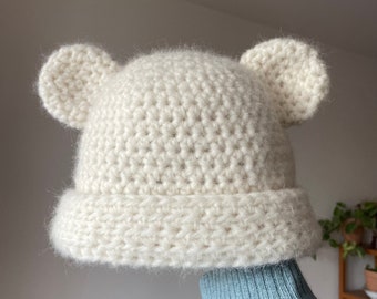 Teddy hat crochet pattern PDF, crochet hat pattern, hat pattern crochet