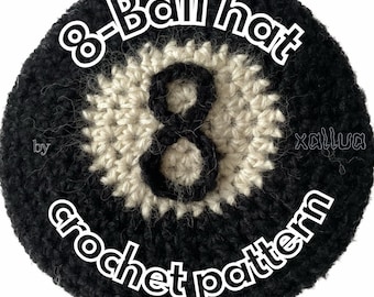 8-Ball hat crochet pattern PDF, crochet hat pattern, hat pattern crochet