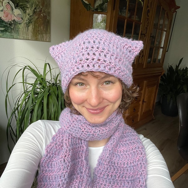 Modèle de crochet d’écharpe Kitty PDF (article numérique !)