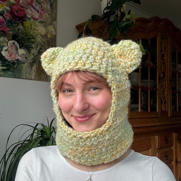 Bunnybear balaclava crochet pattern (digital item!)