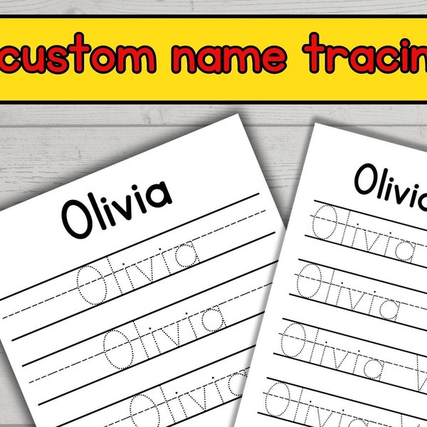 custom name tracing page, Custom Name Tracing Sheet Handwriting Practice, Personalized Name Trace, Name Tracing, Can Write My Name