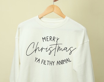 Merry Christmas Ya Filthy Animal Svg | Funny Christmas Quotes Svg, Christmas Saying Svg Png Clipart Cut File For Cricut, Merry Christmas Svg