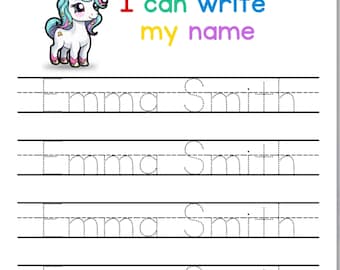 custom name tracing page, Custom Name Tracing Sheet Handwriting Practice, Personalized Name Trace, Name Tracing, Can Write My Name