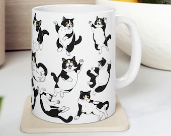 Funny Tuxedo Cat Mug | Black and White Animal Lover Gift