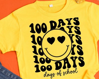 100 days of school Svg, school shirt svg smiley & PNG, svg smiley face 100 days, 100 days svg, school shirt svg, happy 100 days  Smiley png