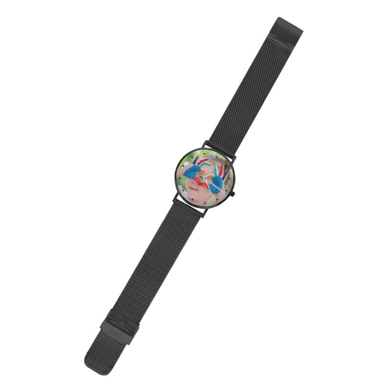 Custom Photo Women's Watch, Personalized Stainless Steel Watch, Picture Dial Gift for Mom, Wife, Girlfriend