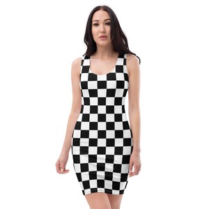 The Nanny Fran Fine Inspired Black and White Check Dress - the nanny fran fine - All Over Print T-Shirt Dress -Sublimation Cut & Sew Dress