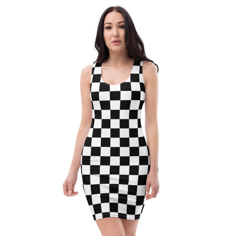 The Nanny Fran Fine Inspired Black and White Check Dress - the nanny fran fine - All Over Print T-Shirt Dress -Sublimation Cut & Sew Dress