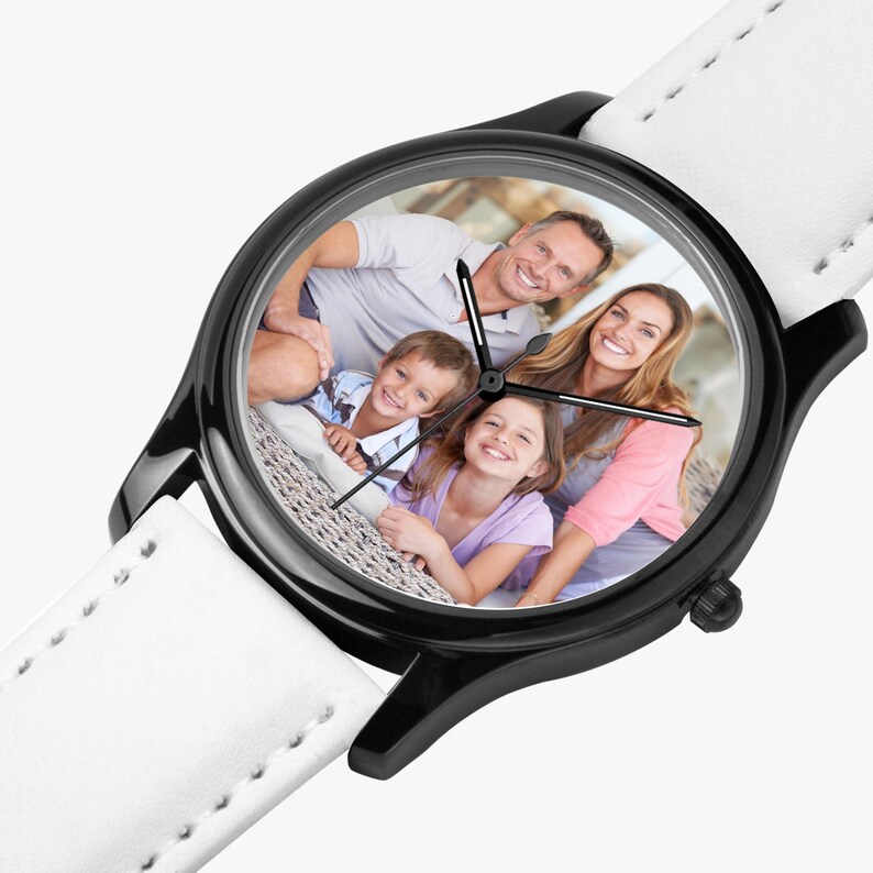 Custom Photo Watch Gift for Him or Her Personalized Black Classic Keepsake Anniversary Birthday