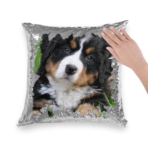 Custom Photo Sequin Pillow Cases, Personalized Gifts for Men, Women, Couples Custom Pillow Photo Sequin Pillow Personalized Picture Magic