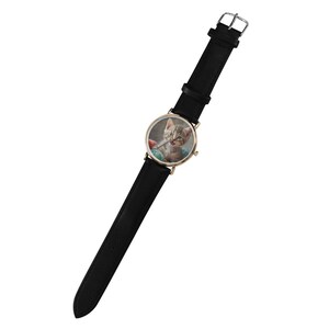 Custom Photo Leather Watch, Personalized Classic Strap Watch, Picture Dial Gift for Him or Her, Family Keepsake