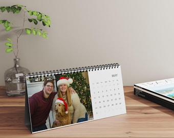 Custom Photo Desktop Calendar 2026 | Personalized Desk Calendar with Your Photos, Christmas Gift, Office And Home Decor
