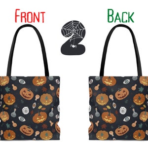 Pumpkin Halloween Pattern Print Leather Tote Bag main image 0