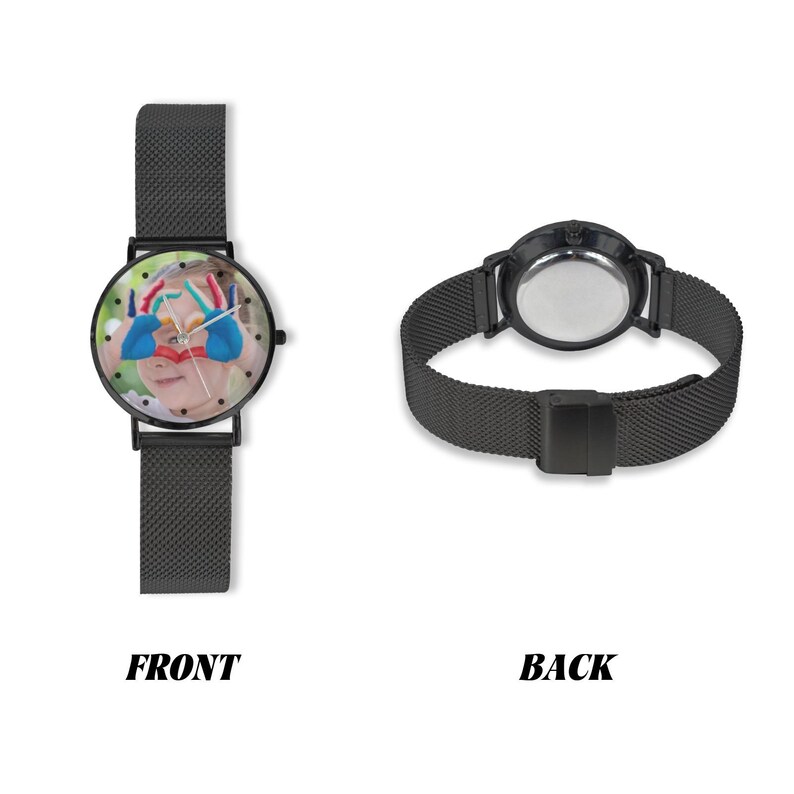 Custom Photo Women's Watch, Personalized Stainless Steel Watch, Picture Dial Gift for Mom, Wife, Girlfriend