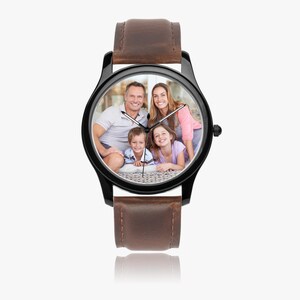 Custom Photo Watch Gift for Him or Her Personalized Black Classic Keepsake Anniversary Birthday