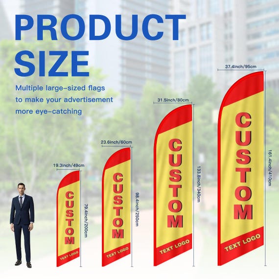 Custom Feather Flag Banner – Personalized Double-Sided Outdoor Advertising Sign for Events, Business Promotions, Trade Shows