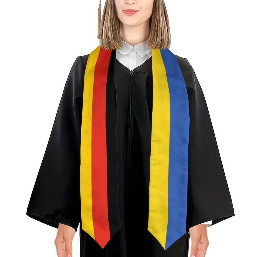 Custom Two Flag Graduation Sash, Personalized Cultural Stole, Polyester ...