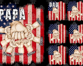 Father&#39;s Day Fist Bump Set Flag America, Baby Toddler Kid, Dad Hand Fist Bump Png, Father&#39;s Day Design, Baby Toddler Kid Dad Fist Bump PNG