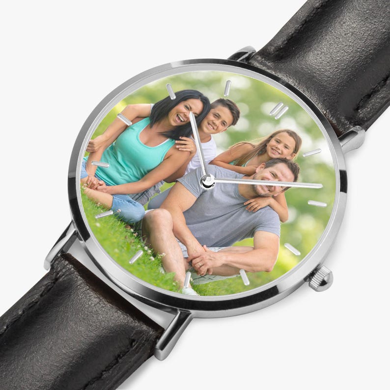 Custom Photo Watch, Personalized Picture Gift, Birthday Anniversary Keepsake for Him Her