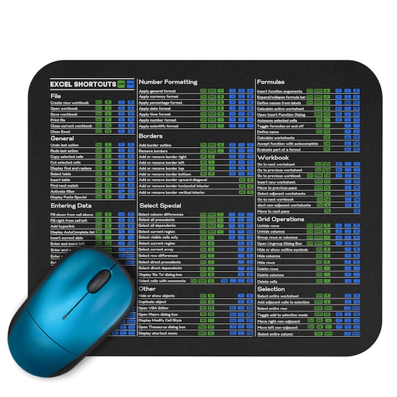 パソコン、マウス、マウスパッド、ケース、Excelテキスト Excel Shortcuts Mouse Pad, Accountant Office Desk Accessory - Etsy