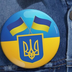I Stand with Ukraine Pin Button, Ukrainian Fift Pin, Stand with Ukraine, Support Ukraine Button, Pin