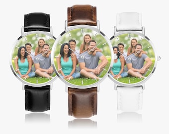 Custom Photo Watch, Personalized Picture Gift, Birthday Anniversary Keepsake for Him Her