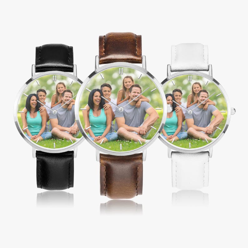 Custom Photo Watch, Personalized Picture Gift, Birthday Anniversary Keepsake for Him Her