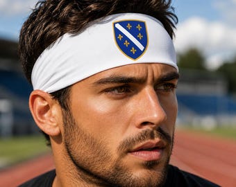 Bosnia and Herzegovina Sports Headband, Elastic Sweat Wicking Workout Headband for Running Cycling Yoga Fitness Gift