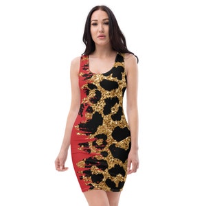 Leopard print Dress, red evening dress, dress outfits, casual dress, party dress, Sew dresses, sublimation cut, dress collection