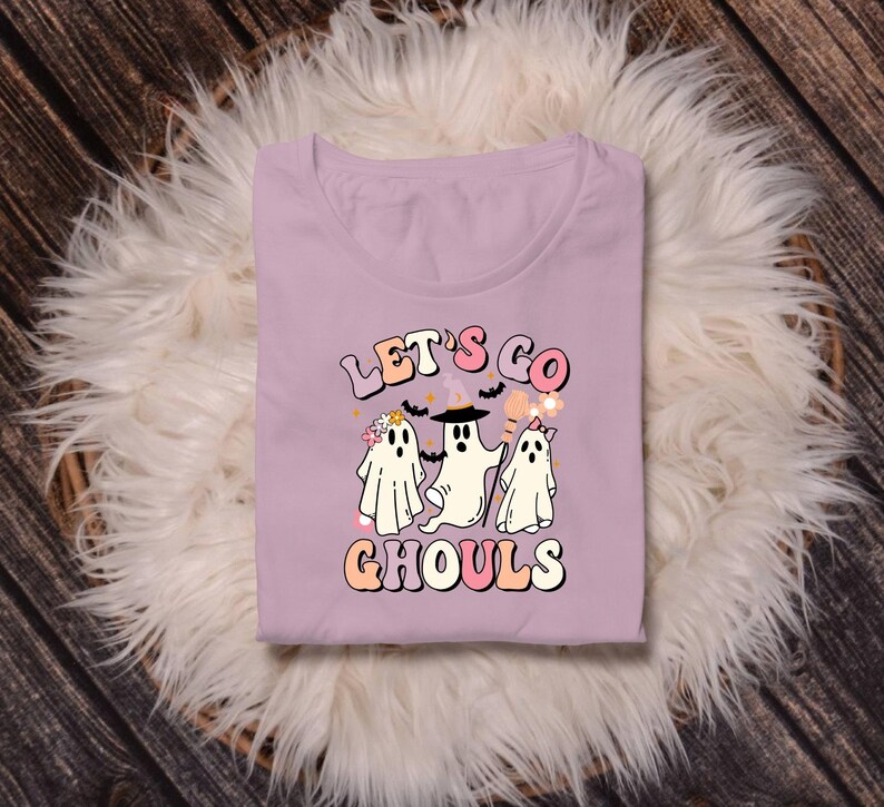 Retro Halloween Ghost PNG, Let's Go Ghouls, Spooky Fall Design (Digital Download) image 10