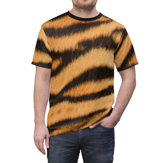 Men's Tiger Stripe Tshirt Animal Fur Pattern Shirt Etsy