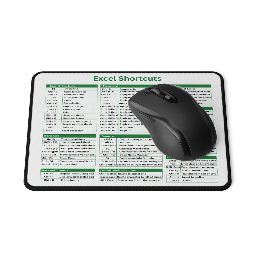Excel Shortcuts Mouse Pad, Slip Mouse Pads, Accountant Mug, Nerd Gift