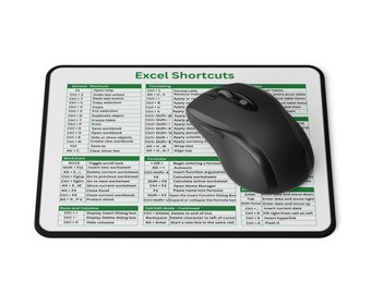 Excel Shortcuts Mouse Pad,  Slip Mouse Pads, Accountant Mug, Nerd Gift, Tax Gift Mug, CPA Gift, Employee Gift, Go Away Gift Excel Mouse Pad