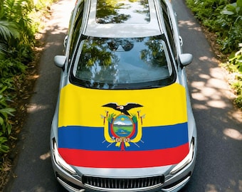 Ecuador Flag Car Hood Cover, Vehicle Hood Protector for Cars SUVs & Trucks, Ecuadorian Pride Auto Accessory Gift