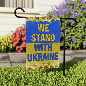 Stand with Ukraine Sunflower Peace Garden Flag | Show Your Support and Solidarity with This Beautiful Ukraine Flag for Home & Garden Décor
