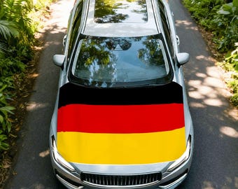 Germany Flag Car Hood Cover with Car Flag Option, Stretch Hood Protector for Sedan SUV Truck, German Vehicle Accessory