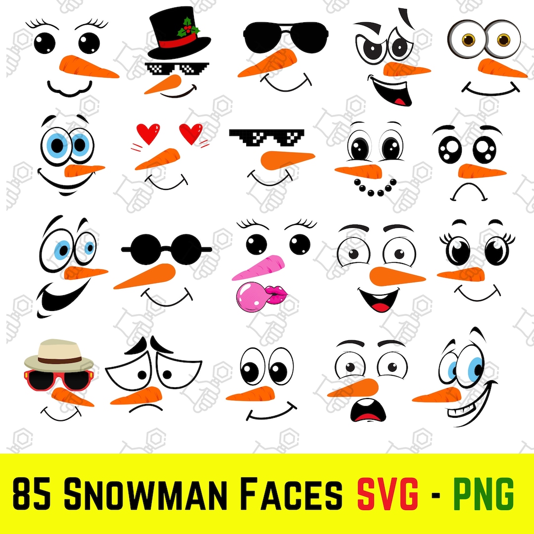 Snowman Face SVG, Snowman Face Png, 85 Snowman Faces Svg, Christmas